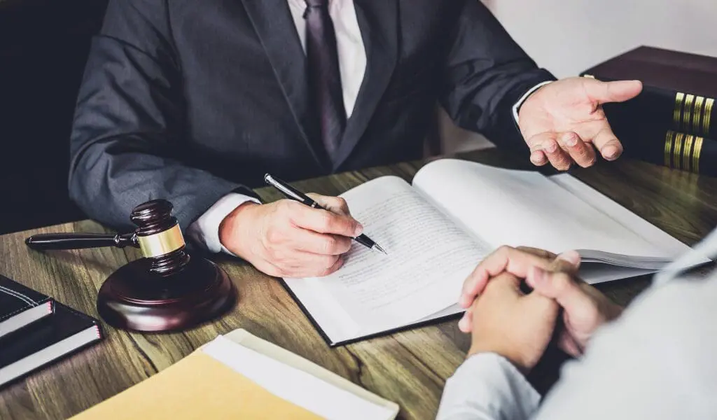 Attorney giving a consultation after a Car Accident to client