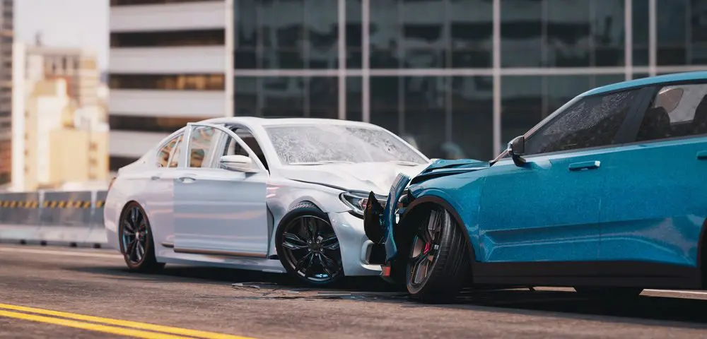 Image of a car accident that occurred on the street